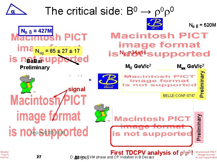 The critical side: B 0 → 0 NB B = 520 M NB B