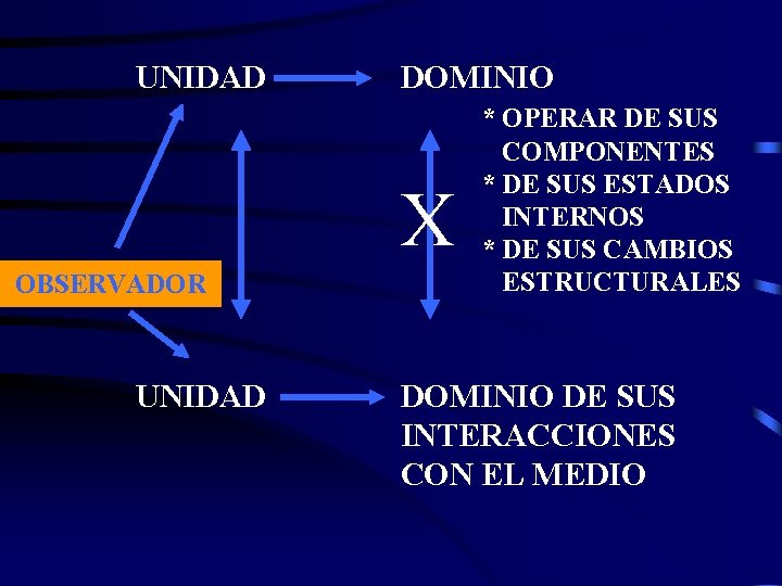 UNIDAD DOMINIO X OBSERVADOR UNIDAD * OPERAR DE SUS COMPONENTES * DE SUS ESTADOS