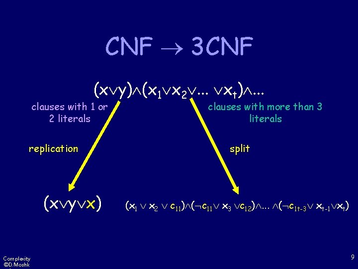 CNF 3 CNF (x y) (x 1 x 2. . . xt). . .