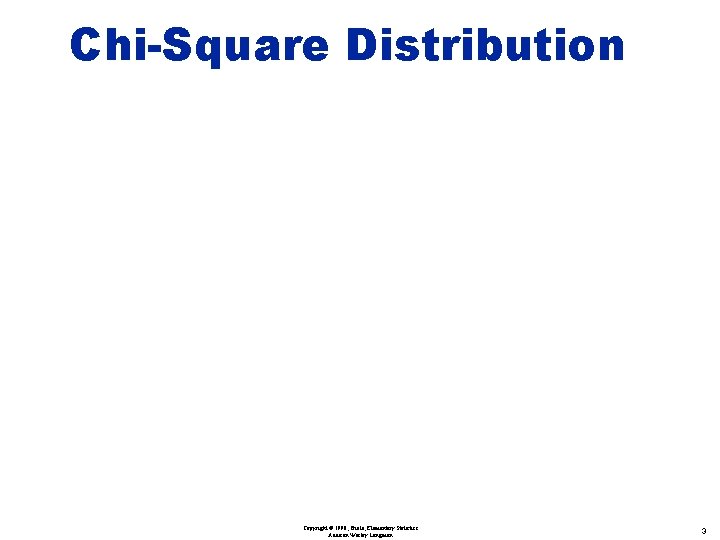 Chi-Square Distribution Copyright © 1998, Triola, Elementary Statistics Addison Wesley Longman 3 