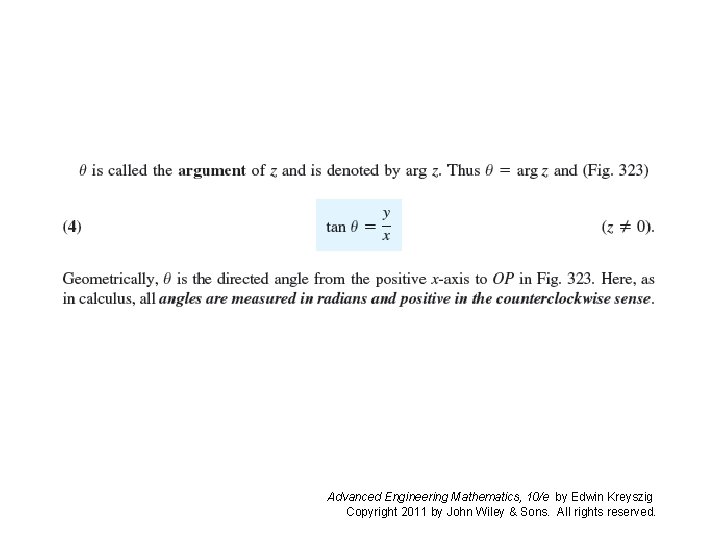 Advanced Engineering Mathematics, 10/e by Edwin Kreyszig Copyright 2011 by John Wiley & Sons.