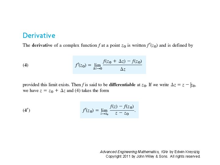 Advanced Engineering Mathematics, 10/e by Edwin Kreyszig Copyright 2011 by John Wiley & Sons.