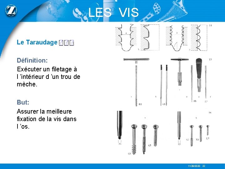 LES VIS Le Taraudage ? ? ? Définition: Exécuter un filetage à l ’intérieur