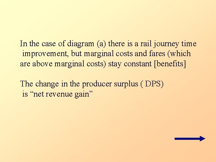 In the case of diagram (a) there is a rail journey time improvement, but