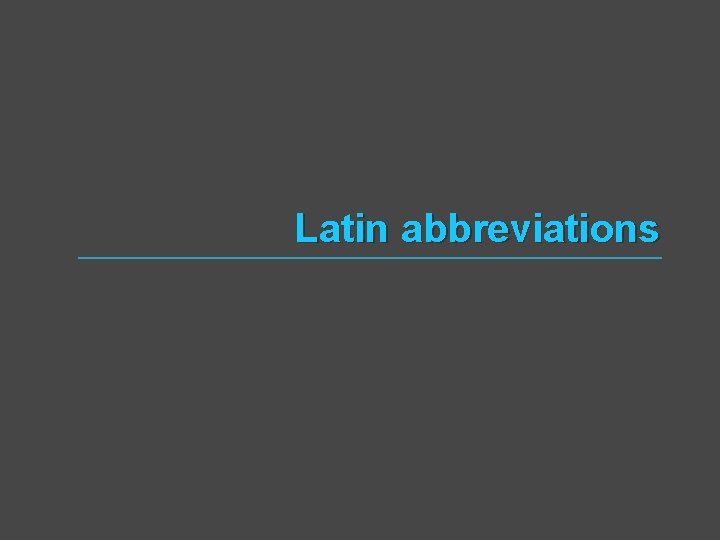 Latin abbreviations 