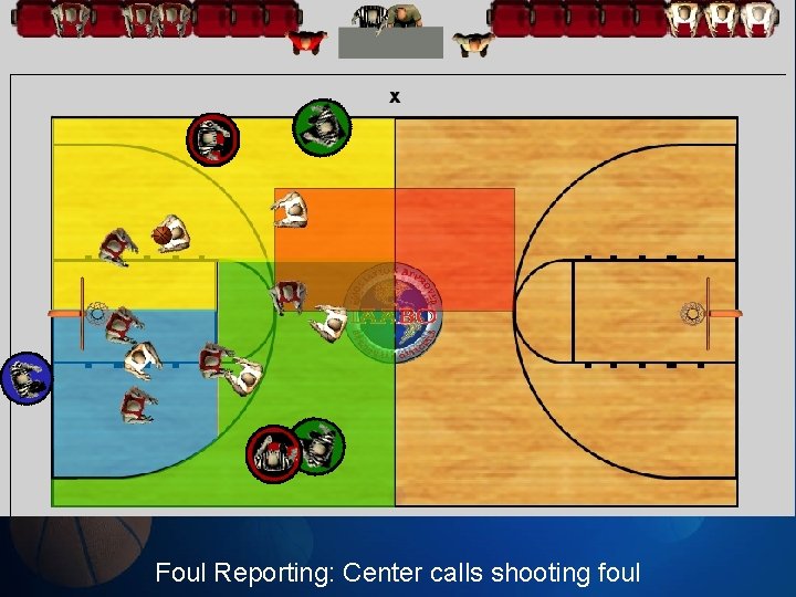 Foul Reporting: Center calls shooting foul 