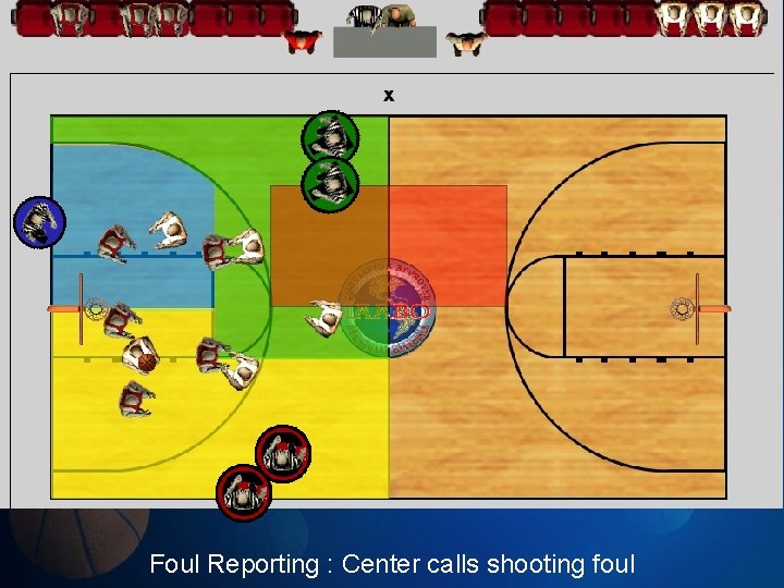 Foul Reporting : Center calls shooting foul 