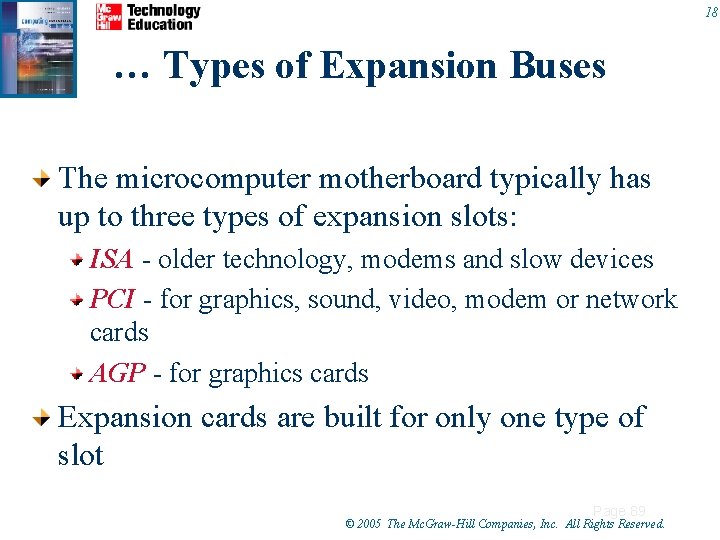 18 … Types of Expansion Buses The microcomputer motherboard typically has up to three 18 … Types of Expansion Buses The microcomputer motherboard typically has up to three