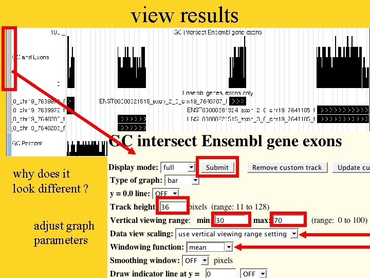 view results why does it look different ? adjust graph parameters 