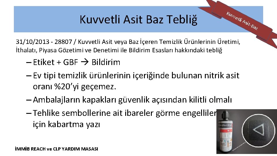 Kuvvetli Asit Baz Tebliğ Kuv vet li A sit- Baz 31/10/2013 - 28807 /