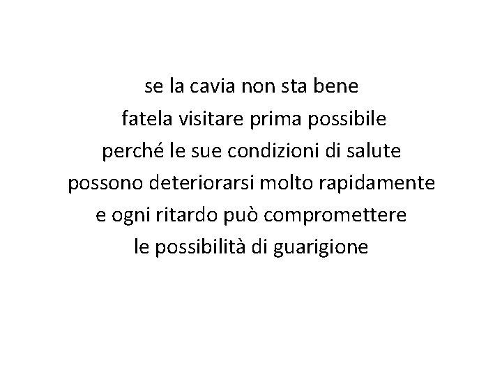 se la cavia non sta bene fatela visitare prima possibile perché le sue condizioni