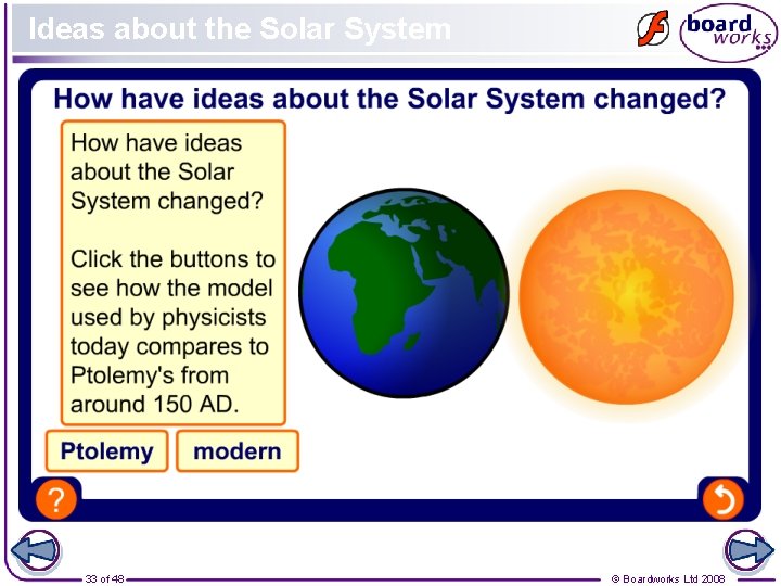 Ideas about the Solar System 33 of 48 © Boardworks Ltd 2008 