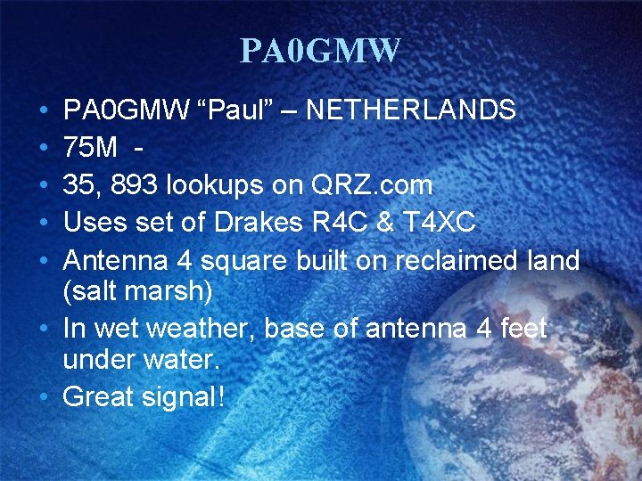 PA 0 GMW • • • PA 0 GMW “Paul” – NETHERLANDS 75 M