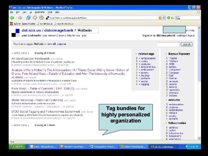 Tag bundles for highly personalized organization 
