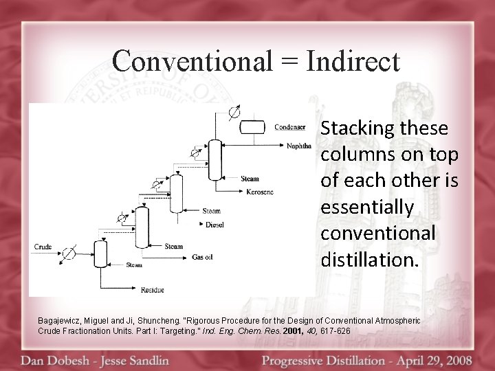 Conventional = Indirect Stacking these columns on top of each other is essentially conventional