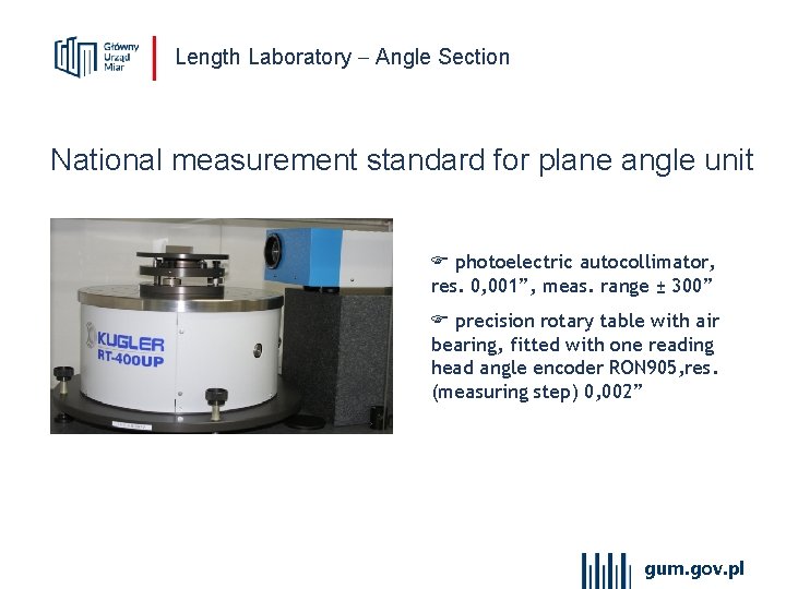 Length Laboratory Angle Section National measurement standard for plane angle unit photoelectric autocollimator, res.