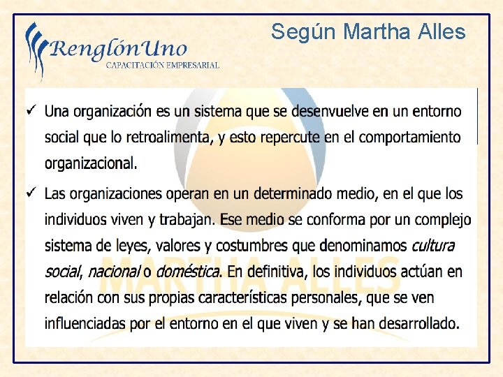 Según Martha Alles 