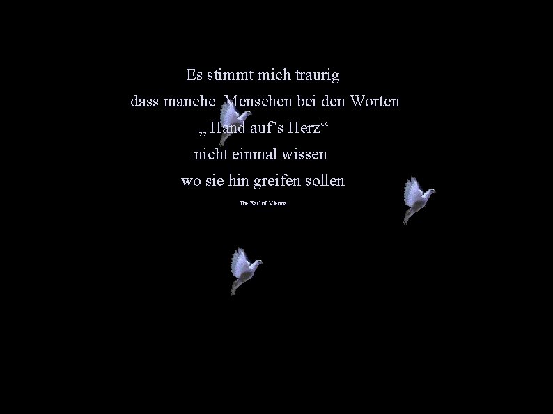 Es stimmt mich traurig dass manche Menschen bei den Worten „ Hand auf’s Herz“