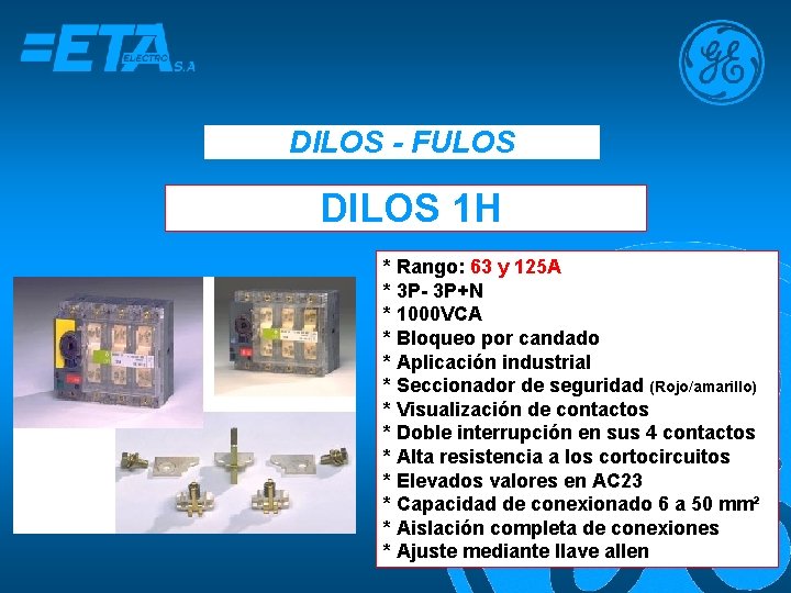 DILOS - FULOS DILOS 1 H * Rango: 63 y 125 A * 3