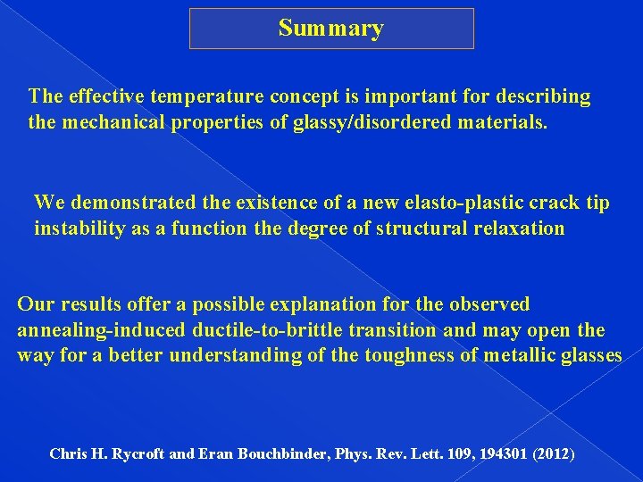 Summary The effective temperature concept is important for describing the mechanical properties of glassy/disordered