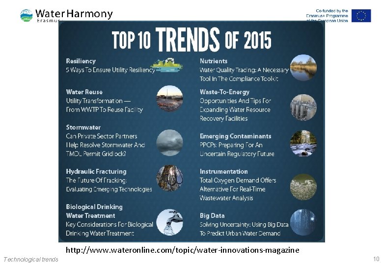 http: //www. wateronline. com/topic/water-innovations-magazine Technological trends 10 