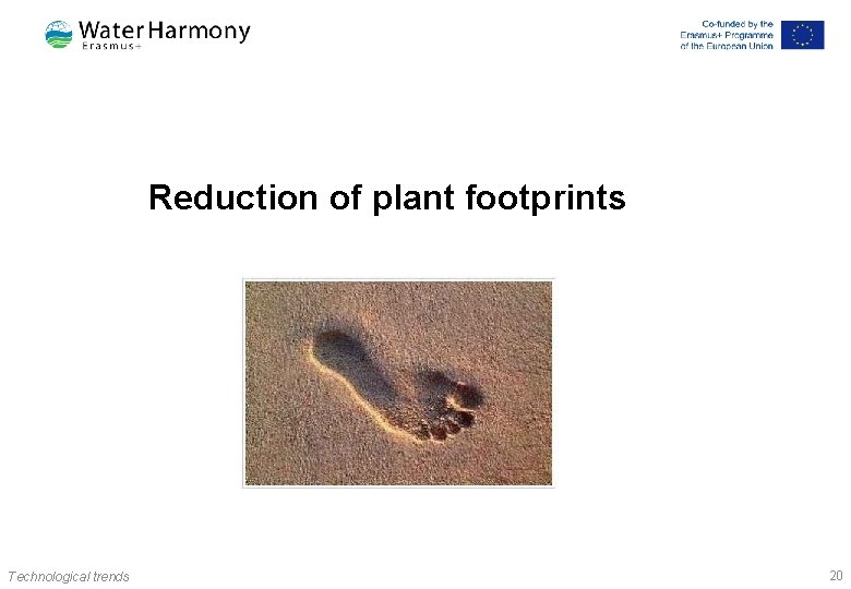 Reduction of plant footprints Technological trends 20 