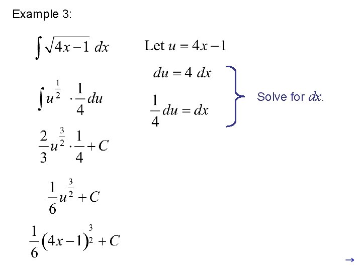 Example 3: Solve for dx. 