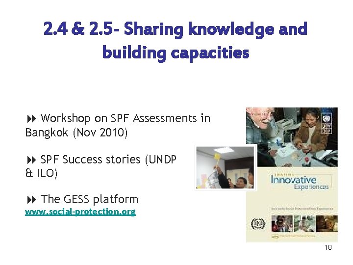 2. 4 & 2. 5 - Sharing knowledge and building capacities Workshop on SPF