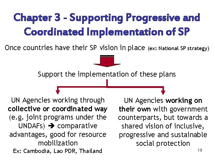 Chapter 3 - Supporting Progressive and Coordinated Implementation of SP Once countries have their