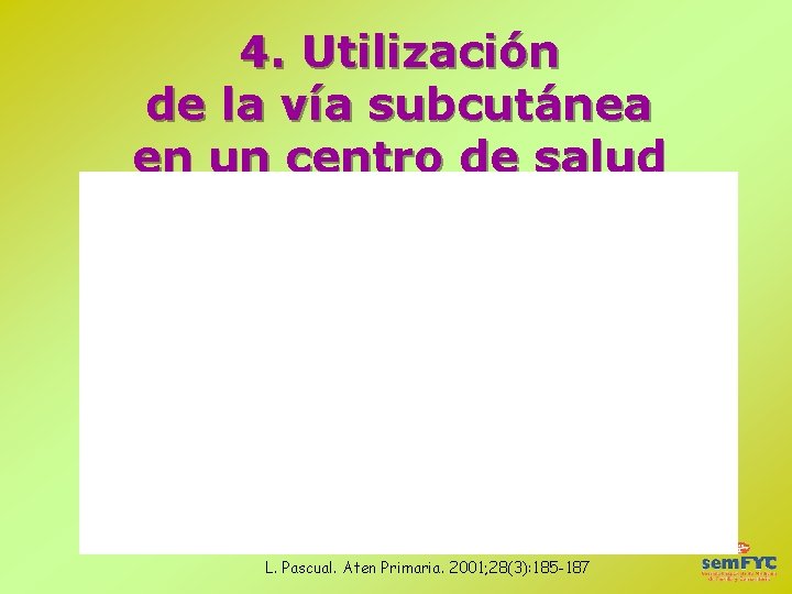 4. Utilización de la vía subcutánea en un centro de salud L. Pascual. Aten