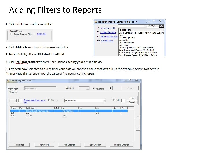 Adding Filters to Reports 