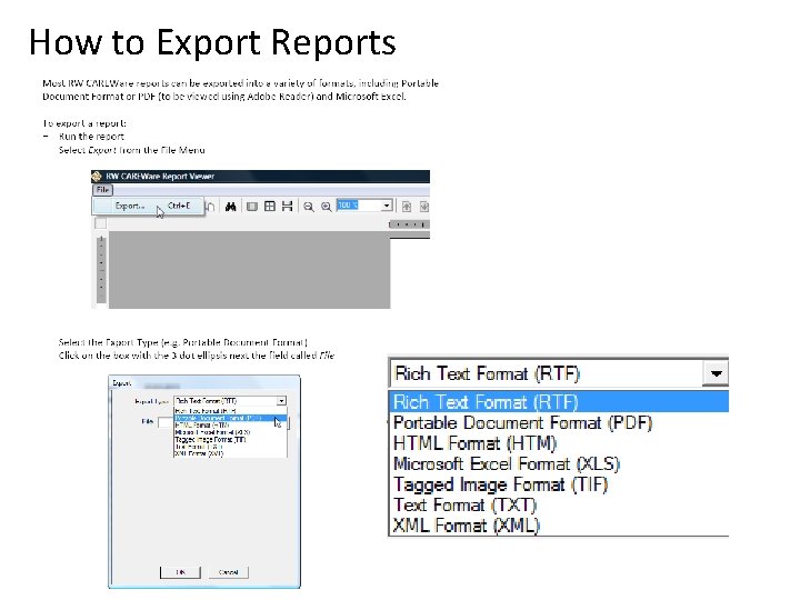 How to Export Reports 