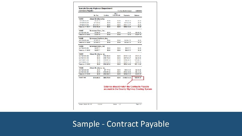 Sample - Contract Payable 