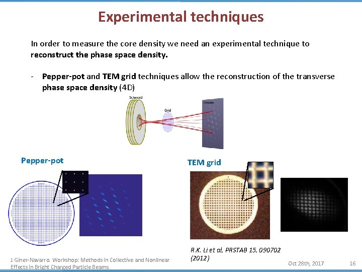 Experimental techniques In order to measure the core density we need an experimental technique