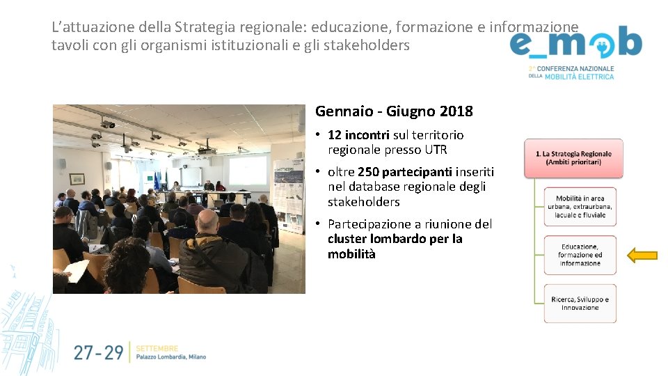 L’attuazione della Strategia regionale: educazione, formazione e informazione tavoli con gli organismi istituzionali e