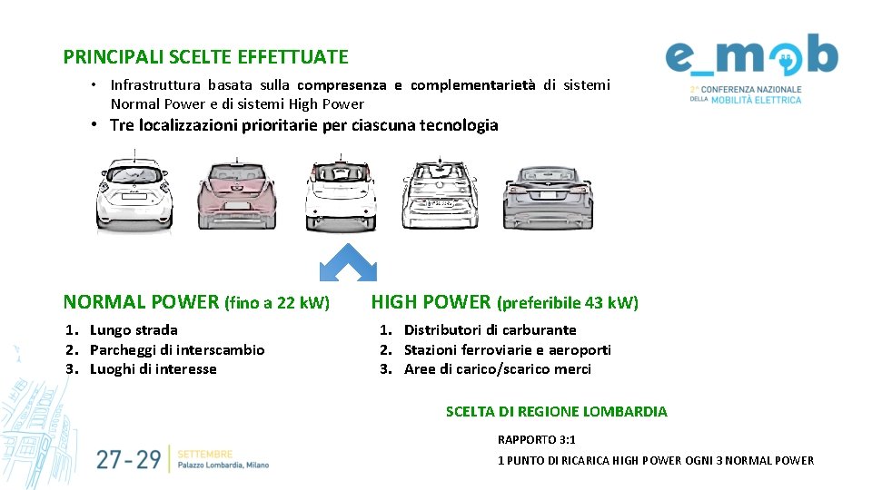 PRINCIPALI SCELTE EFFETTUATE • Infrastruttura basata sulla compresenza e complementarietà di sistemi Normal Power