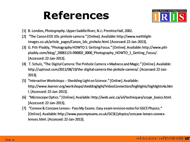 References Slide 14 