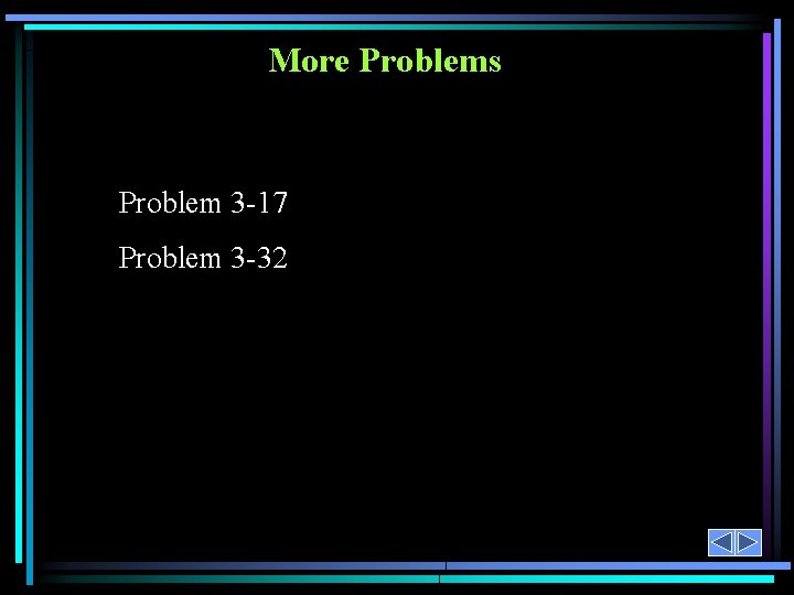 More Problems Problem 3 -17 Problem 3 -32 