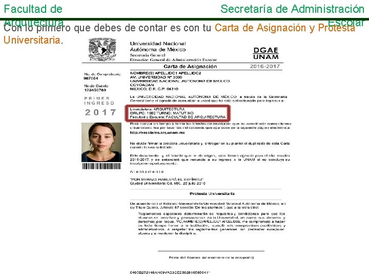 Facultad de Secretaría de Administración Arquitectura Escolar Con lo primero que debes de contar