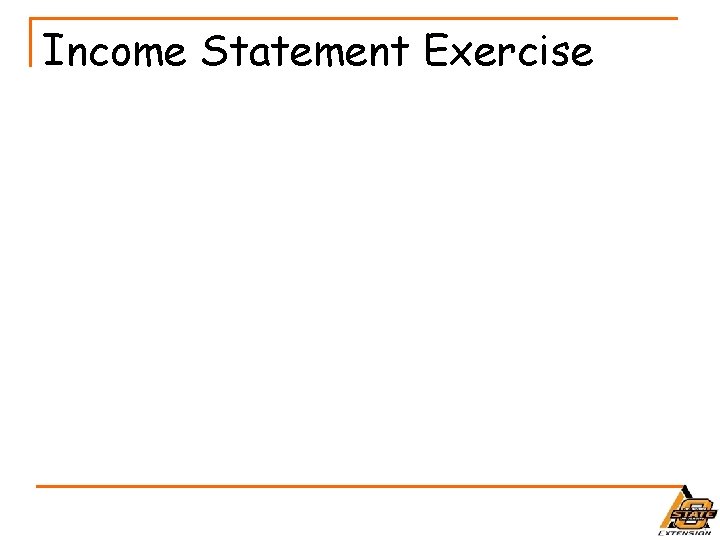 Income Statement Exercise 
