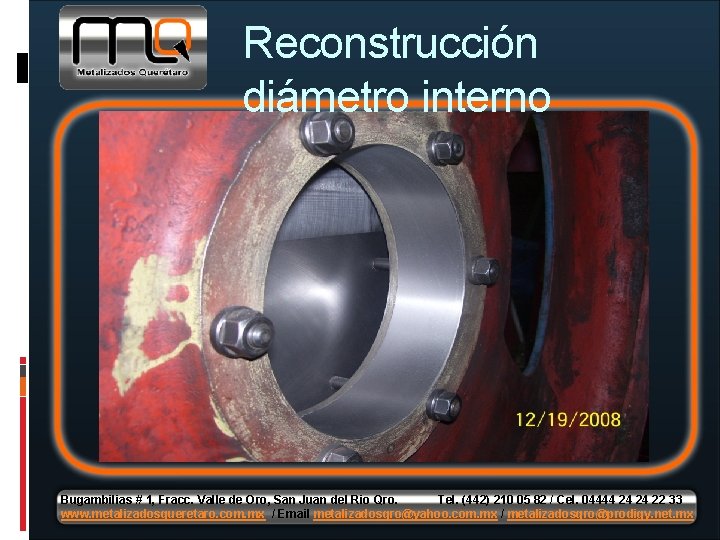 Reconstrucción diámetro interno Bugambilias # 1, Fracc. Valle de Oro, San Juan del Rio