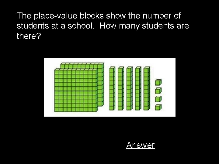 The place-value blocks show the number of students at a school. How many students