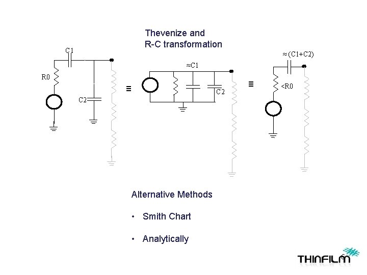 Thevenize and R-C transformation C 1 ≈ (C 1+C 2) ≈C 1 R 0