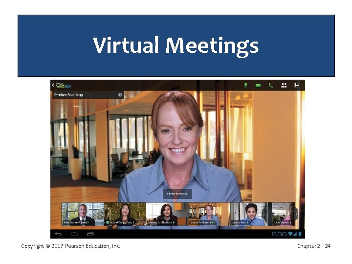 Virtual Meetings Copyright © 2017 Pearson Education, Inc. Chapter 2 - 24 