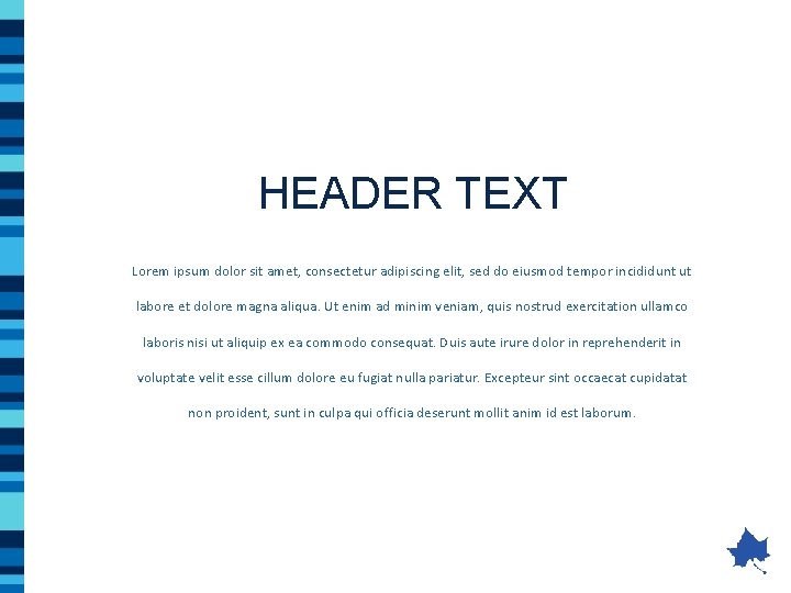 HEADER TEXT Lorem ipsum dolor sit amet, consectetur adipiscing elit, sed do eiusmod tempor