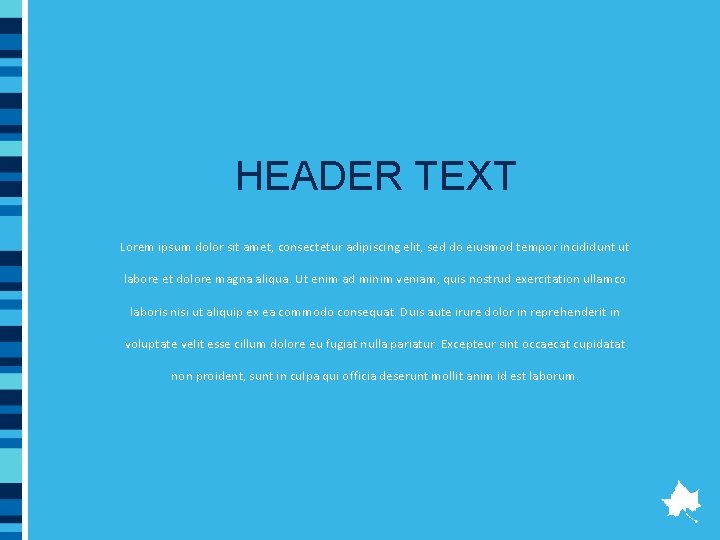 HEADER TEXT Lorem ipsum dolor sit amet, consectetur adipiscing elit, sed do eiusmod tempor