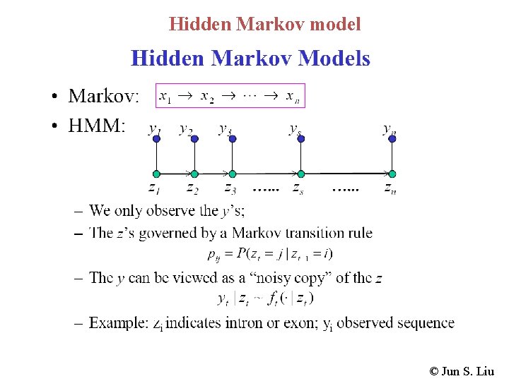Hidden Markov model © Jun S. Liu Hidden Markov model © Jun S. Liu