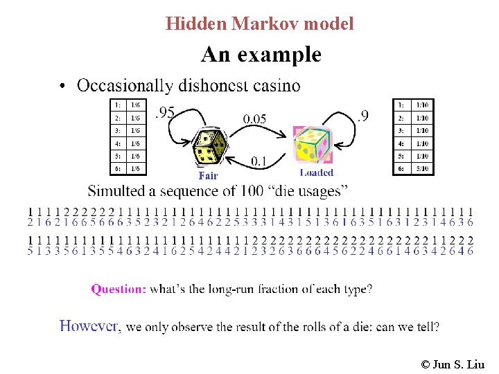 Hidden Markov model © Jun S. Liu Hidden Markov model © Jun S. Liu