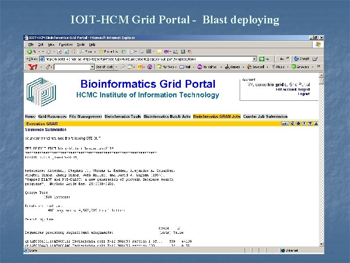IOIT-HCM Grid Portal - Blast deploying 