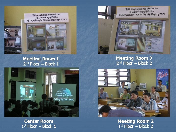 Meeting Room 1 2 nd Floor – Block 1 Center Room 1 st Floor